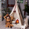 PaLulli Tipi Spielzelt für Kinder mit Matte & Anti-Kollaps-System & 4 Dekokissen Baumwolle- Segeltuch Kinderzelt (Indians)