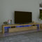 Festnight Mueble de TV con Luces LED - Soporte para TV con Estantes y Mesas - Aparador para Salón, Roble Sonoma 260 x 36.5 x 40 cm