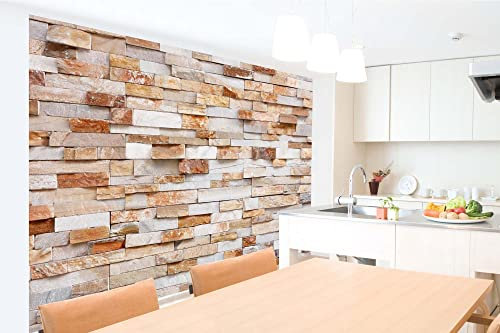DIMEX LINE Non-Woven Photo Wallpaper WALL of Natural Stone 375 x 250 cm - Non-Woven Wallpaper, wall Mural, wall Pictures - Wallpaper for Living Room, Bedroom, Office, Kitchen