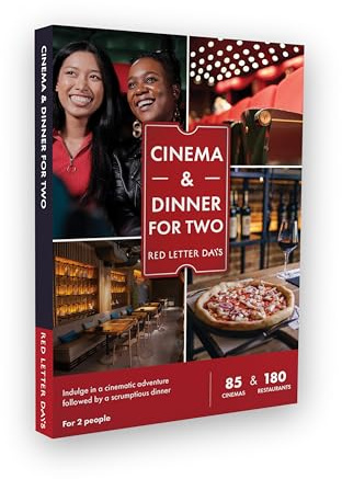 Red Letter Days Kino und Abendessen Geschenk-Box für 2 Personen – wählen Sie aus 85 Kinos und 180 Restaurants in ganz Großbritannien