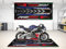 wibeart MPM Motorradmatte für RS 660, waschbar, rutschfest, öl- und wasserabweisend, Parkmatte für Garage, Ausstellungsraum, Werkstatt | Tribut - Größe 2: 102 x 47/260 x 120 cm