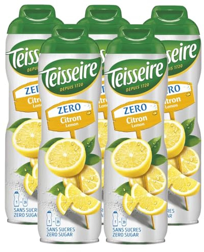 Teisseire Sirup Lemon/Zitrone zero Zucker 600ml - Cocktails (5er Pack)