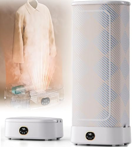 GEJLELDS Secadora portátil, máquina de Planchado con Prensa a Vapor, circulación de Aire Caliente de 360°, higieniza y Seca la Ropa, sistem automático de Cuidado de Prendas con Vapor