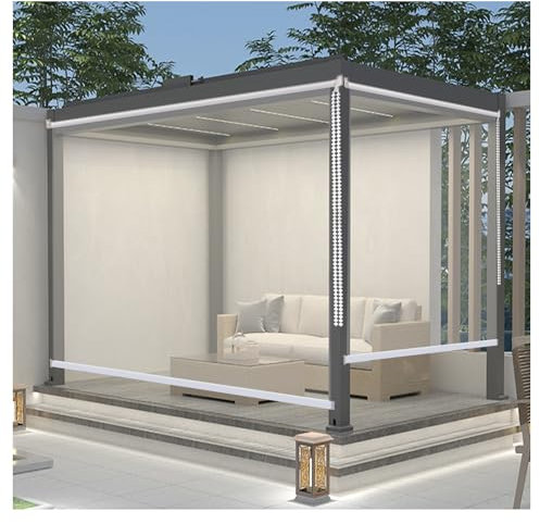 Tende a Rullo Trasparenti for Esterni,Tapparella Avvolgibile Trasparenti for Giardino,Antipioggia Tende Avvolgibili for Finestre,Tende a Rullo in PVC con Raccordi e Catena(W140*H250cm/W55.11*H98.42in)