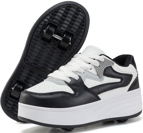 ANEFUN Scarpe da skate per bambini, ragazzi e ragazze, con ruote staccabili, scarpe sportive