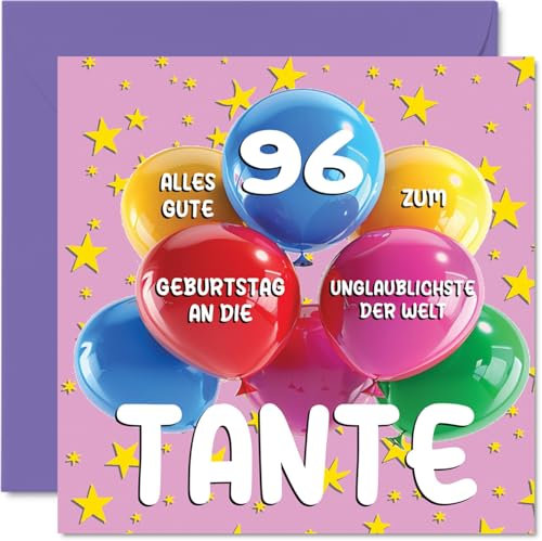 Stuff4 96. Geburtstagskarte Tante - Unglaublichsten der Welt Tante - Geburtstagskarten für 96 Jahre Tante von Nichte Neffe, 145mm Geburtstag Glückwunschkarten
