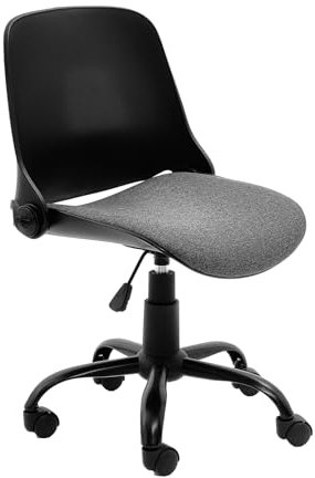 Chaise de Bureau Pliable Roomark - Moderne, Noir, Plastique - Fauteuil de Bureau Ergonomique avec Dossier Pliable, Chaise d'Ordinateur sans Accoudoirs, Charge de 136kg