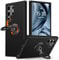 XYZ for Samsung Galaxy S22 Ultra Case With Stand, Rotatable Soft Liquid Silicone Ring Holder Kickstand, Anti-Scratch Shockof Protective Phone Case Cover for Samsung Galaxy S22 Ultra, Black