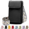 DBPBToU Pochette Téléphone Portable, Sacoche Femme Bandoulière avec Bandoulière Réglable, Sac Téléphone Portable Femme Portefeuille en Cuir PU pour Téléphone 7'' (Noir)