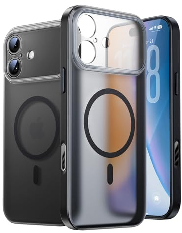 KIMMOO MagX für iPhone 17 Hülle mit vollständigem Kameraschutz | Kompatibel mit Magsafe, Militärschutz, Starke Stoßfest, Transluzente Matt Handyhülle für iPhone 17 Case, Matt Schwarz