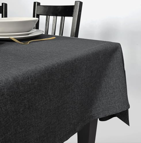 Rollmayer Hersteller abwaschbar Tischdecke Wasserabweisend/Lotuseffekt (Melange Grau 68, 150x350cm) Leinenoptik Tischtuch mit pflegeleicht Fleckschutz, Rechteckig, 4 Farbe & Größe wählbar