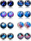 Thunaraz 8 Paare Unisex Edelstahl Ohrstecker Galaxy Astronomie Ohrringe für Mädchen Jungen