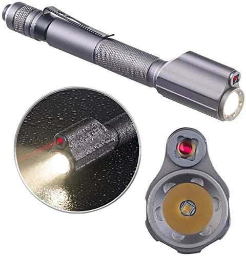 KryoLights Laser Lampe: 2in1-Profi-Pen-Light, LED-Taschenlampe & Laser-Pointer, 110 lm, 3 W (Taschenlampe mit Laserpointer, LED mit Laserpointer, Arbeitsleuchte)