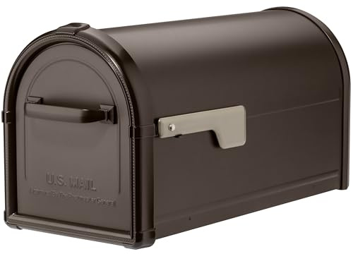 Architectural Mailboxes Hillsborough Galvanized Steel Post Mount Mailbox, Compatibility Code J, 5593RZ-CG, Rubbed Bronze, Large Capacity