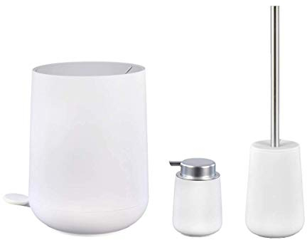 Zone Denmark Nova Bad Accessoires Set Pedaleimer Seifenspender Toilettenbürste Soft White weiß