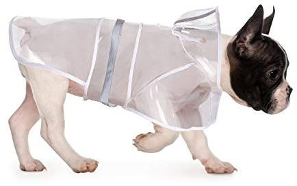 HDE Dog Raincoat Hooded Slicker Poncho for Small to X-Large Dogs and Puppies Clear - S
