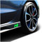 2er Set Folie Schutzfolie für Logo Seitenschweller Emblem Aufkleber Logos Seitlich Selbstklebend Passgenau Auto K055 (Neon Grün)