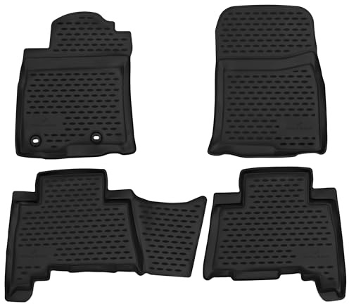 WALSER XTR Gummi Fussmatten Auto für Toyota Land Cruiser Prado (J15) 2009-Heute, 100% passgenaue Auto Fußmatten, robuste Universal Fußmatte Auto, Gummimatten Auto, Auto Fussmatten Gummi
