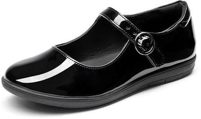 DREAM PAIRS Ragazze Mary Jane Ballerine Ballerine Scarpe Uniformi Scolastiche,Size 28,Nero/Vernice/Pu,KFL217