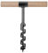 HONDER Holzschneckenbohrer, Mehrzweck-Handbohrer – mit Holzstab, Handbohrer, Camping, perfektes Zusatzwerkzeug für Überlebenstraining, Größe: 30 x 2,2 cm (11.8X0.87IN)
