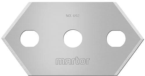 MARTOR 10x Spitzklinge 22,4 mm, 4-fach, Ersatzklingen, Bastelmesser | Im Spender, Doppel-Facette, beidseitig geschliffen, für Skalpell & Grafikmesser, No. 692.60