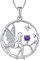FJ Schutzengel Halskette Anhänger 925 Sterling Silber Engel Kette Damen Fee Schmetterling Baum des Lebens Halskette Amethyst Februar Geburtsstein Kette Schmuck Geschenke für Frauen Mädchen