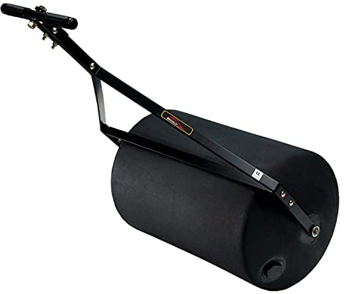 Brinly PRC-241BH-A 270 lb. Combination Push/Tow Poly Lawn Roller with Easy-Turn Tethered Plug, 18 by 24