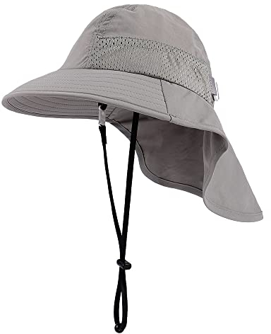 MASOCIO Kinder Sonnenhut Baby Sommermütze Junge Mädchen Mütze Hut 51 52 53 54 UV Schutz 50 Sonnenmütze Sun Sommer Hat Nackenschutz Jungen Sommerhut Alter 3 4 5 6 Jahre Grau