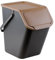 Go Practic Küchen Mülleimer 1x 25L Braun mit Deckel, für Bio Abfälle, Mülltrennsystem für Recycling, Abfallbehälter zur Trennung, Click-Funktion, Kunststoff Abfallbehälter zur Mülltrennung