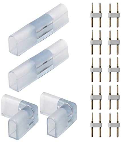 BAGZY 4 x LED Strip Verbinder, LED Strip Eckverbinder, LED Stripe Verlängerung, LED Streifen Verbinder,LED Lichtstreifen Band Ecke Verbinder, LED Connector,10 Polig,Für 230V LED-Neonstreifen Connect