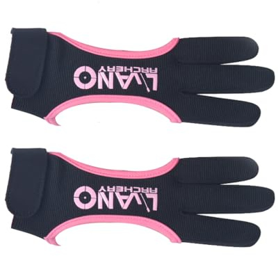 wisoolkic Bogenschießen Fingerschutz Professioneller Verstellbarer dekorativer nützlicher DREI Finger Handschuh Praktische praktische Schießhandschuhe