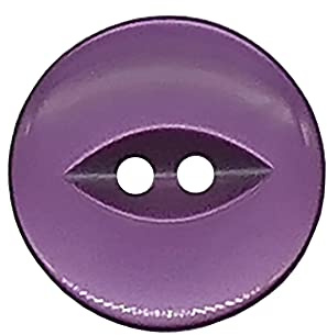 The Bead Shop 20 Pack Round Fish Eye Buttons, Baby Buttons, Sewing, Knitting & Crafts - Purple 19mm / 30 Lignes
