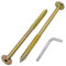 SKIR'CO (6 pièces) Vis Connecteur Bois Zingué Jaune 6,5 x 110 mm, Vis Connecteur Meuble, Tête Plate