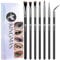 KINGMAS Feiner abgewinkelter Eyeliner-Pinsel, Premium 7-teiliger Gel-Eyeliner-Make-up-Pinsel, abgewinkelter flacher Definierer, ultradünner gebogener Augenpinsel