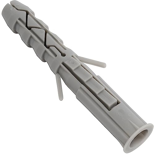 AERZETIX - C67102 - Lot de 50 Chevilles Classiques Ø12x80 mm à collerette - en Polyamide - maçonnerie Fixation béton Brique parpaing bâtiment vis Construction