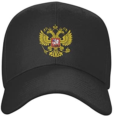 FJAUOQ Unisex verstellbare Baseballkappe Russian Federatio Sign Polyester Snug Fitting Ball Cap Schwarz, Siehe Abbildung, One size
