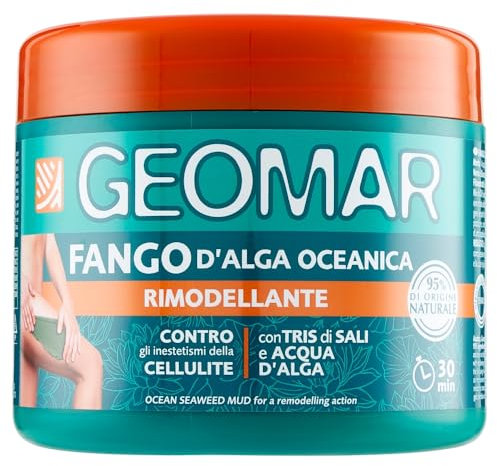 GEOMAR | Klärschlamm aus Ozeanalgen gegen die Unvollkommenheiten der Cellulite, 95% Natürlichen Ursprungs mit Tris Salzen (Meersalz, Epsom und Totes Meer) und Algenwasser, Made in Italy, 600 g