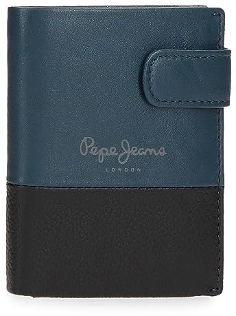 Pepe Jeans Double Portefeuille Vertical, Taille Unique, Bleu Marine, Talla única, Portefeuille Vertical