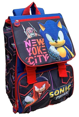 CARTOON Zaino Estensibile Sonic, Borsa, Scuola, Tempo Libero, Passeggio, 41 x 29 x 17 cm