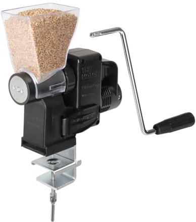 Kitchen Crop Grain Mill Wheat Flour Grinder, Stainless Steel Metal Burrs (The Grain Mill + The Motor)