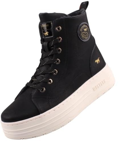 MUSTANG Damen High-Top Sneaker Schwarz EU 38