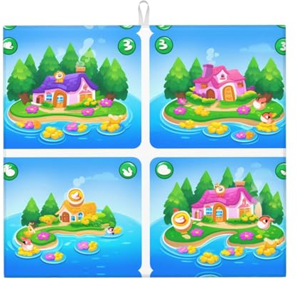 YYHWHJDE Old Tractor Photo Farm Printing Drying Mat for Kitchen : Water Absorbent, Reversible with Lanyard for Hanging 45.7 x 40.6 cm