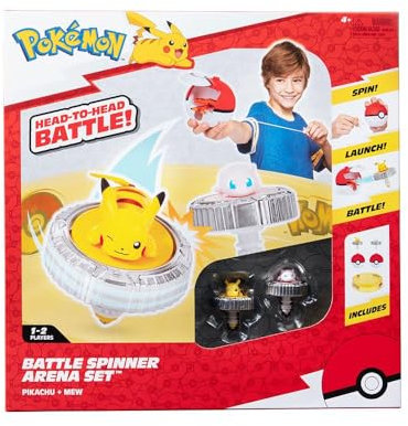 Bizak Pokémon Kampfsand Battle Spinner, Kampfspielset zum Spielen mit den Launchern der Charaktere, Kreisel in Form eines Pokeballs, die mit einem Seil geworfen Werden (63224403)