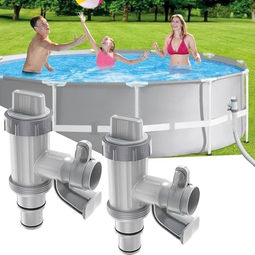 Pool Plunger Ventil Plus für oberirdischen Pool, 2 in 1 Kolbenventil Pool Ersatzteile, Pool Zubehör für Intex/Bestway/Coleman Pool, Poolfilterpumpe Absperrventil für Oberirdische Schwimmbecken