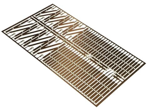 RC Boat Model Railing Height 29mm Brass Etched Three Rail Micro Marine Armrest Handrail For 960 RC Boat