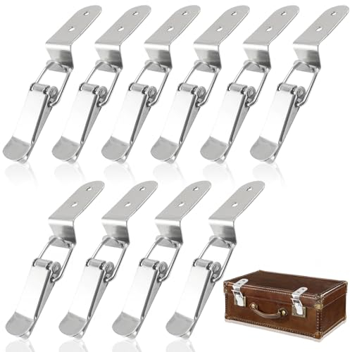 Lot de 10 fermetures à levier en acier inoxydable - 72 mm - Fermeture à levier - Pour valises, caisses, fenêtres, boîtes à outils, tiroir