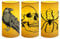 Halloween deko led kerzen, 3 x halloween led horror deko stumpenkerzen mit totenkopf,Spinne, Spinnennetz,rabe halloween Muster für halloween deko innen outdoor, herbstdeko