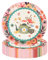 BOKFJBP Lot de 50 assiettes en carton à motif floral - 23 cm - Élégantes et jetables - Décorations de thé de l'après-midi - Vaisselle pour anniversaire, mariage, fête prénatale, anniversaire de