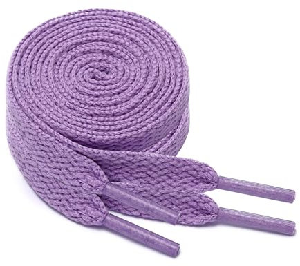 GOODSALEOK 2 Paires Lacets Chaussures Lacets de sport plats de 8 mm de large Chaussures de course Chaussures de planche Cadeau unisexe Violet Clair 120cm