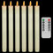 MI CASA Drip Wax Flameless Flickering Taper Candles with Remote Control, Timer, Dimmer, 3D Wick Light Ivory Window Candles Battery Operated Pack of 6, Christmas Home Wedding Decor (0.78 X 10.6 Inch)